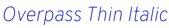 Overpass Thin Italic 字体